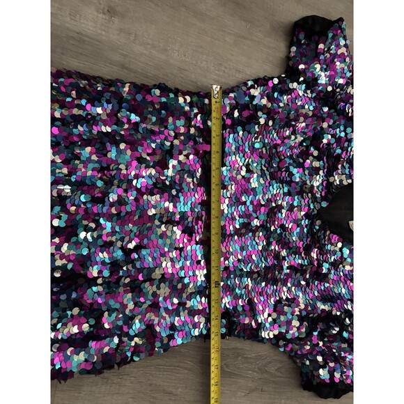 Vtg Silk Allover Paillette Cocktail Formal Sheath Mermaid Fairy New Years Party - Picture 8 of 12